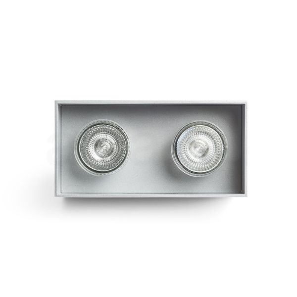 AGATE II mennyezeti lámpa  szálcsiszolt alumínium 230V LED GU10 2x7W