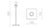 CORTINA asztali lámpatest szürke  230V LED E27 15W