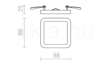 HUE SQ 9 süllyesztett lámpa fekete króm 230V LED 6W 3000K