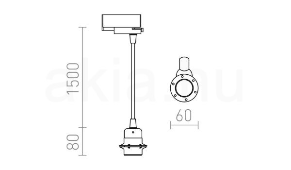 ELISA három áramkörös sínre FEKA+PK+KF   230V LED E27 15W