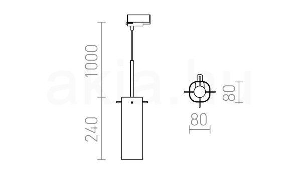 GIFT háromfázisú áramkörös sínre  tiszta üveg 230V LED E14 6W