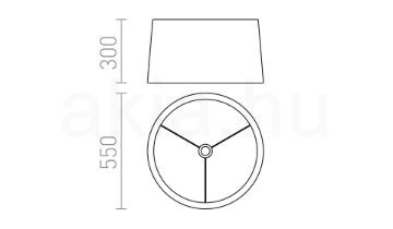ASPRO 55/30 lámpabúra  Monaco galamb szürke/ezüst PVC  max. 23W