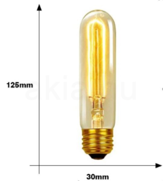 Edison T125 szénszálas dekor izzó 40W teljesítménnyel