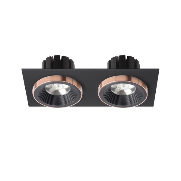 SHARM SQ II süllyesztett lámpa fekete/fekete réz 230V LED 2x10W 24°  3000K