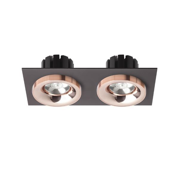 SHARM SQ II süllyesztett lámpa fekete réz/réz 230V LED 2x10W 24°  3000K