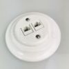 Dupla RJ45 csatlakozó porcelán keretben, fehér színben