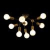 ARTEMIA 9 mennyezeti lámpa fekete szálcsiszolt sárgaréz 230V LED E27 9x15W