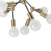 ARTEMIA 9 mennyezeti lámpa fekete szálcsiszolt sárgaréz 230V LED E27 9x15W