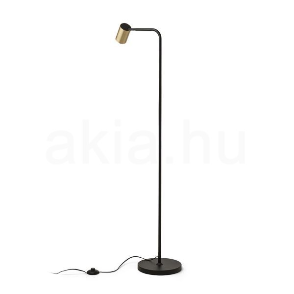 FLYNN I állólámpa  fekete/szálcsiszolt sárgaréz 230V LED GU10 9W