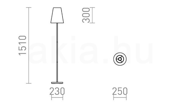 NYC/CONNY 25 állólámpa  Monaco petróleum kék/ezüst PVC/króm 230V LED E27 15W