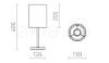 NYC/RON 15/20 asztali lámpa  Polycotton fehér/króm 230V LED E27 15W