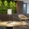 KEITH/RON 15/20 asztali lámpa USB-vel  Polycotton fehér/bükk 230V LED E27 15W