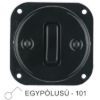 Egyes billenő porcelán kapcsolóbetét, fekete, egypólusú